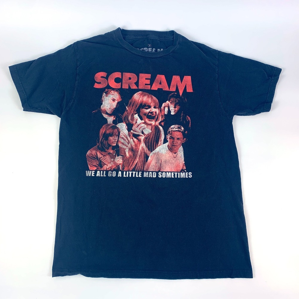 Scream Graphic Tee We All Go A Little Mad Sometimes Md Black Cast Horror Hallown